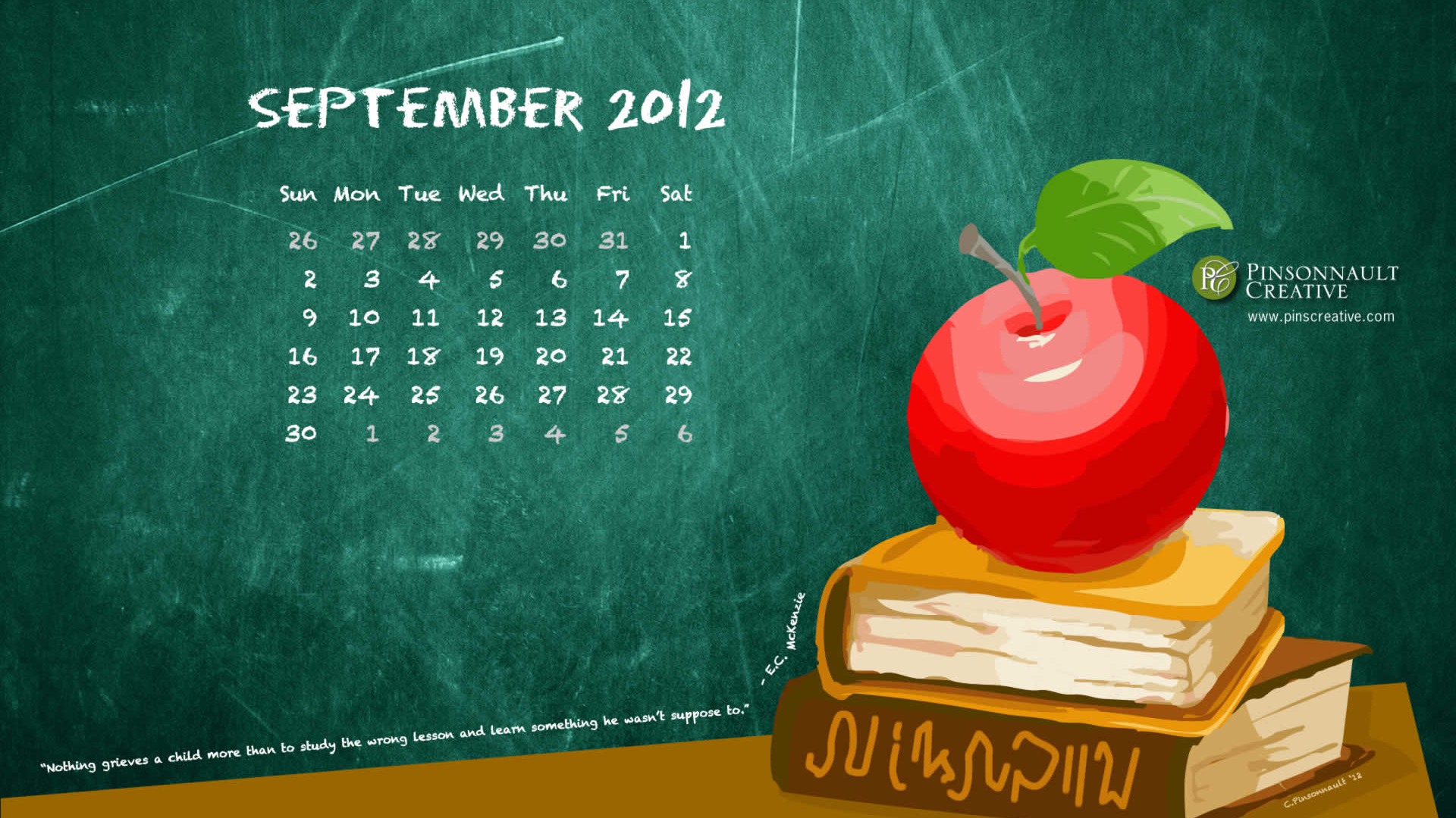 09 2012 Calendar fondo de pantalla (1) #9 - 1920x1080