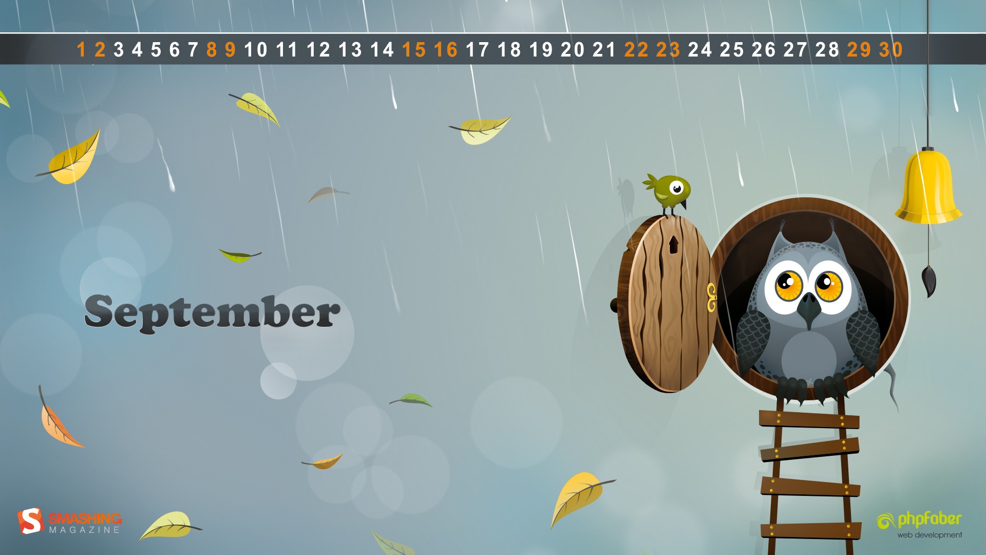 09 2012 Calendar fondo de pantalla (1) #17 - 1920x1080