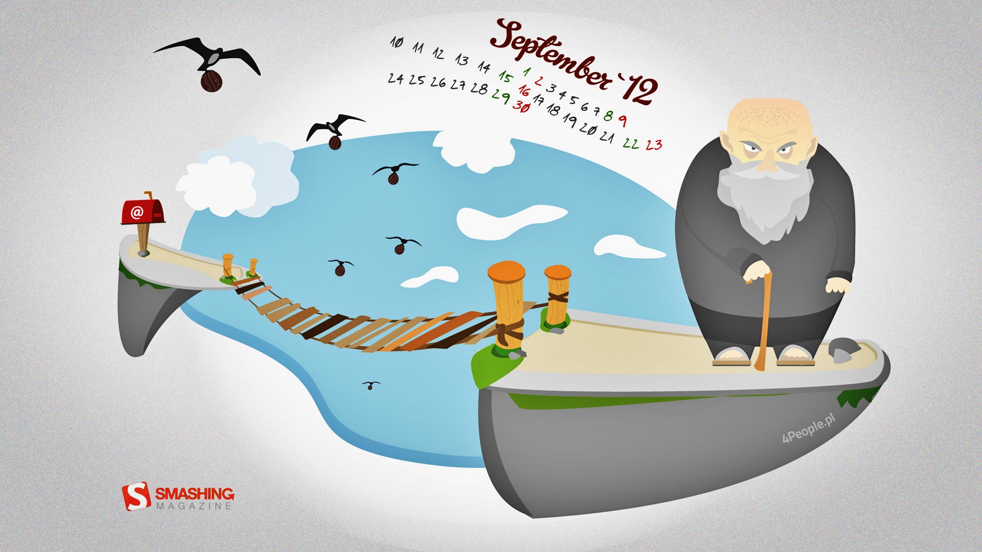 September 2012 Calendar wallpaper (2) #4 - 1920x1080