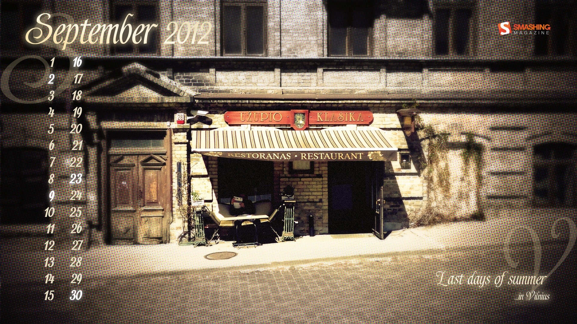 2012年9月 月曆壁紙(二) #7 - 1920x1080