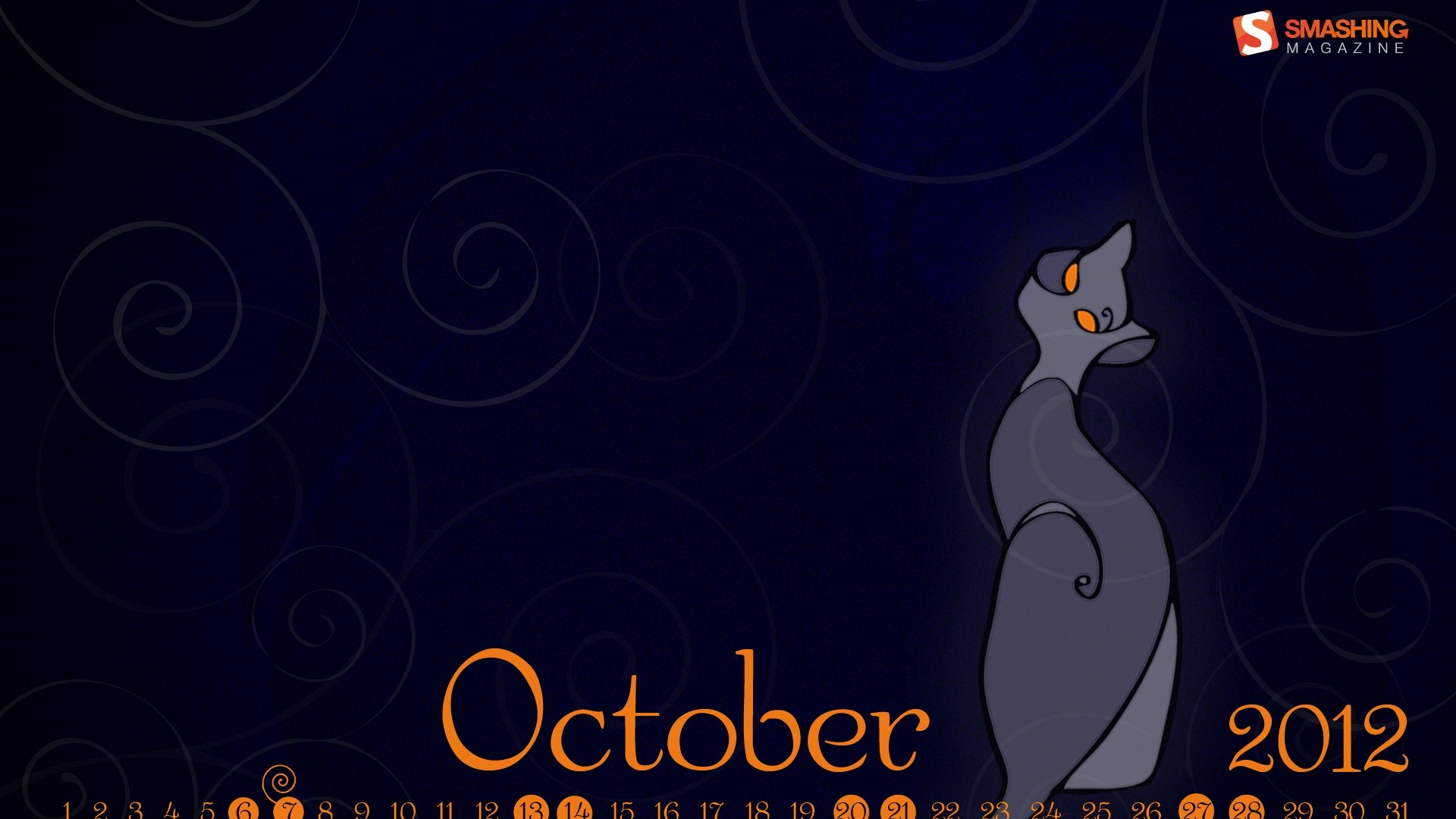 October 2012 Calendar wallpaper (1) #8 - 1920x1080
