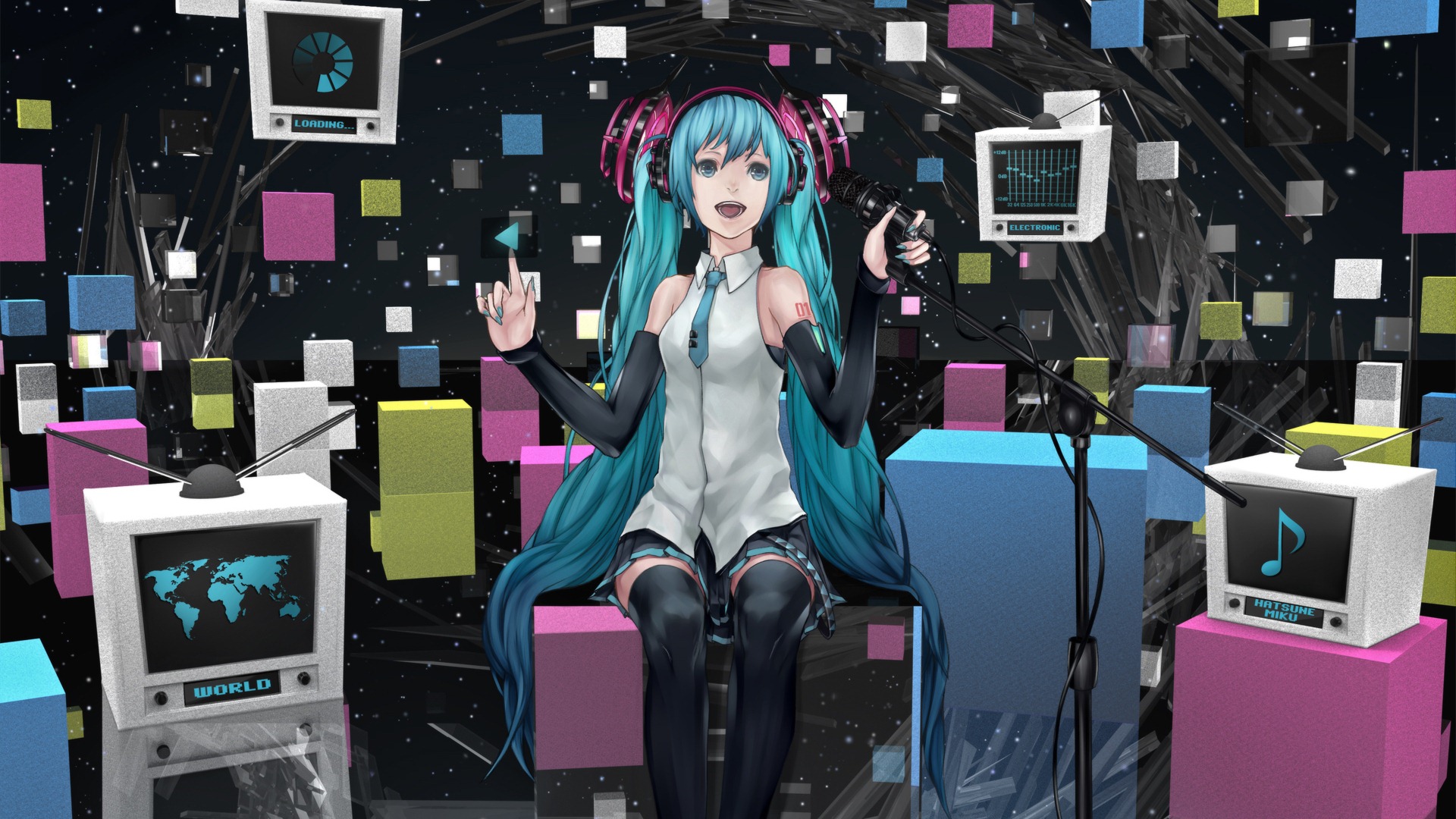 Hatsune Miku řady tapety (5) #13 - 1920x1080