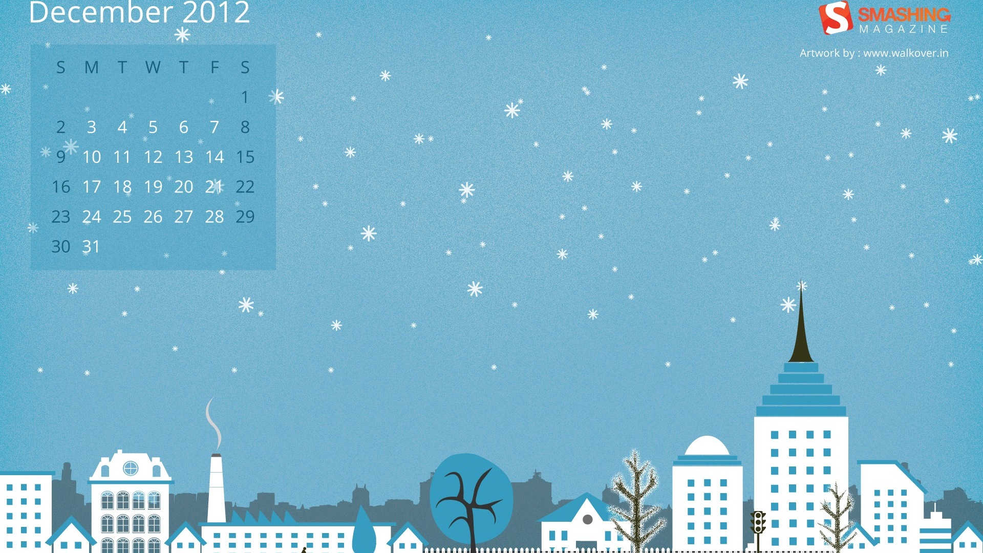 Dezember 2012 Kalender Wallpaper (2) #15 - 1920x1080