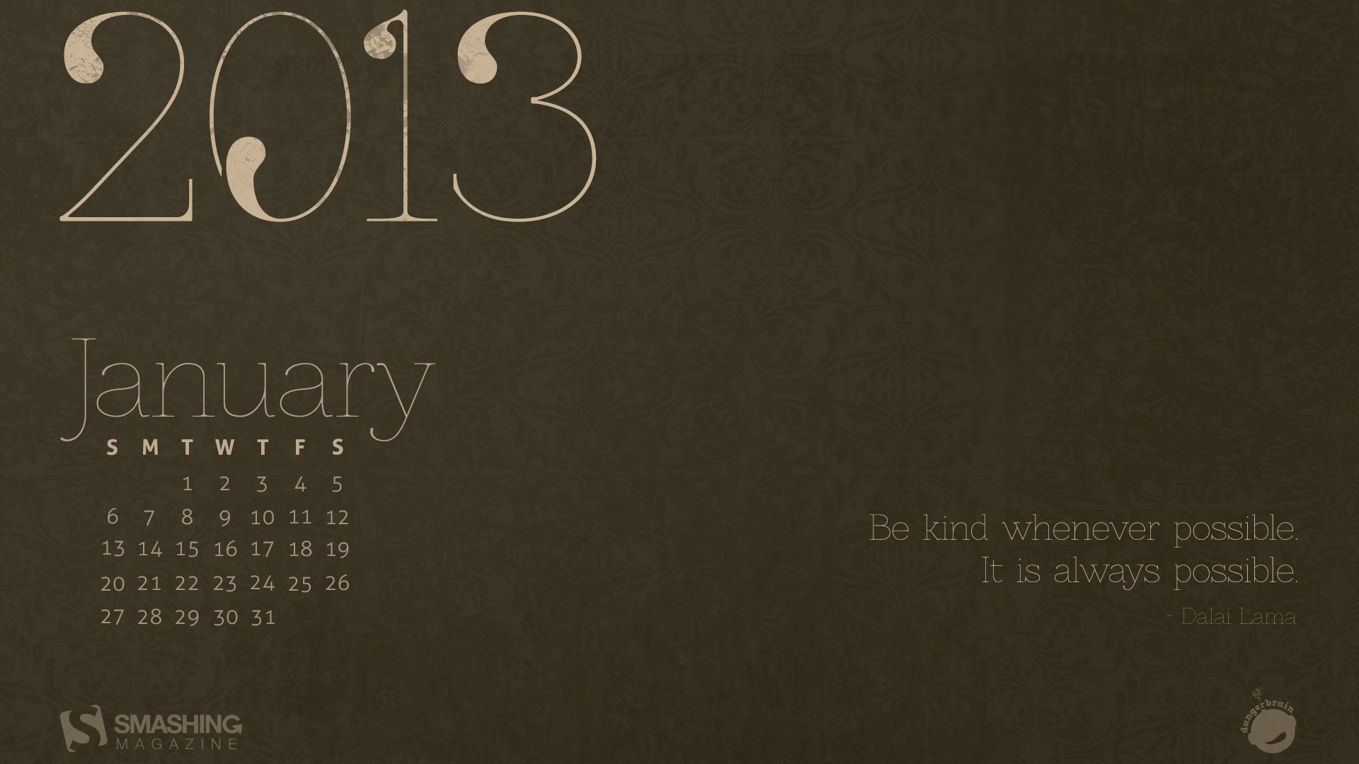 Januar 2013 Kalender Wallpaper (2) #7 - 1920x1080