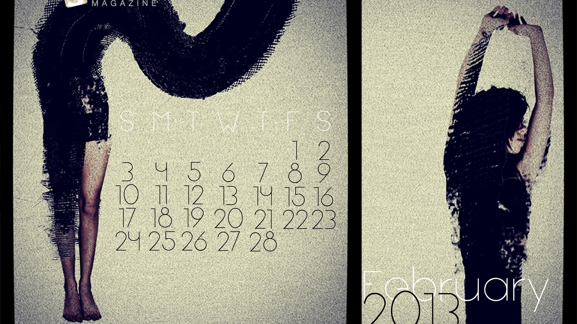February 2013 Calendar wallpaper (2) #10 - 1920x1080