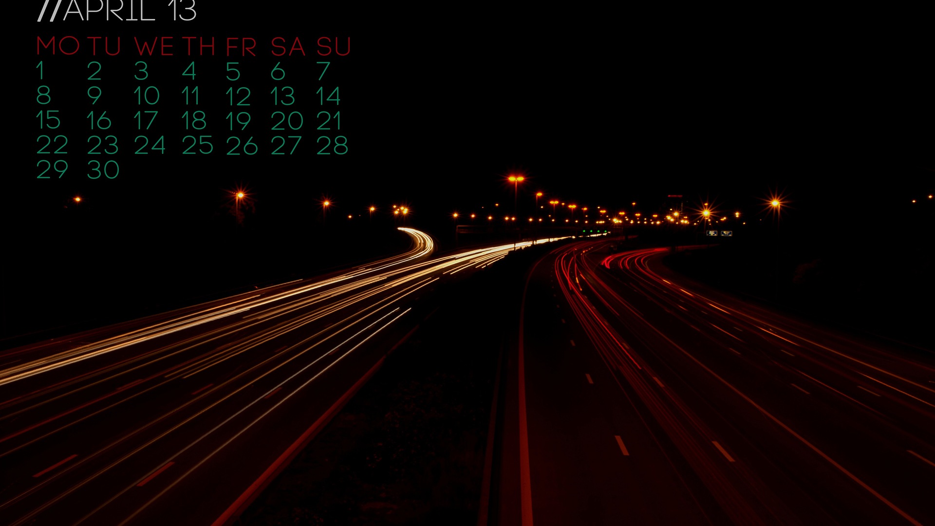 2013年4月 月曆壁紙(二) #3 - 1920x1080