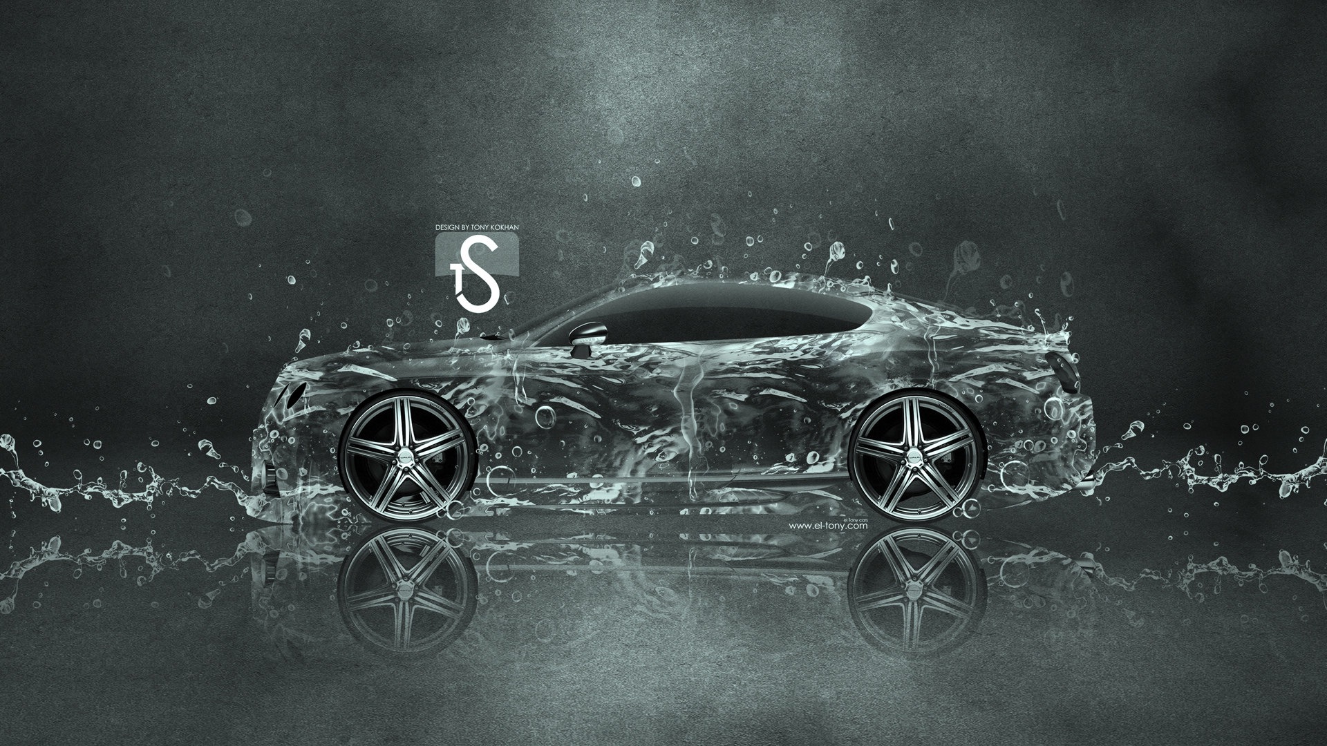 Les gouttes d'eau splash, beau fond d'écran de conception créative de voiture #2 - 1920x1080