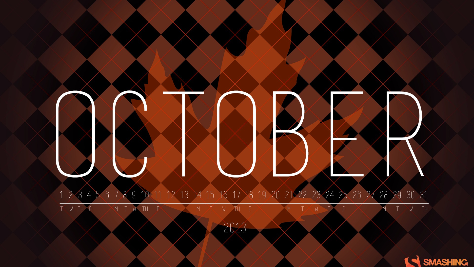 October 2013 calendar wallpaper (2) #7 - 1920x1080