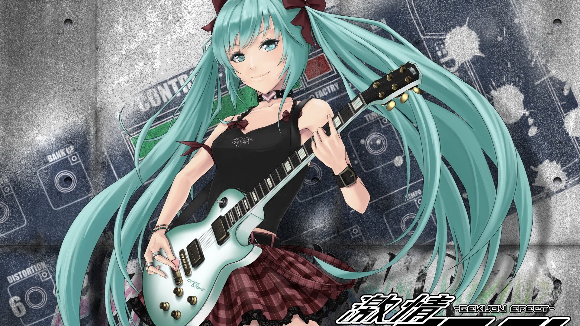 Hudební kytara Anime girl HD tapety na plochu #14 - 1920x1080