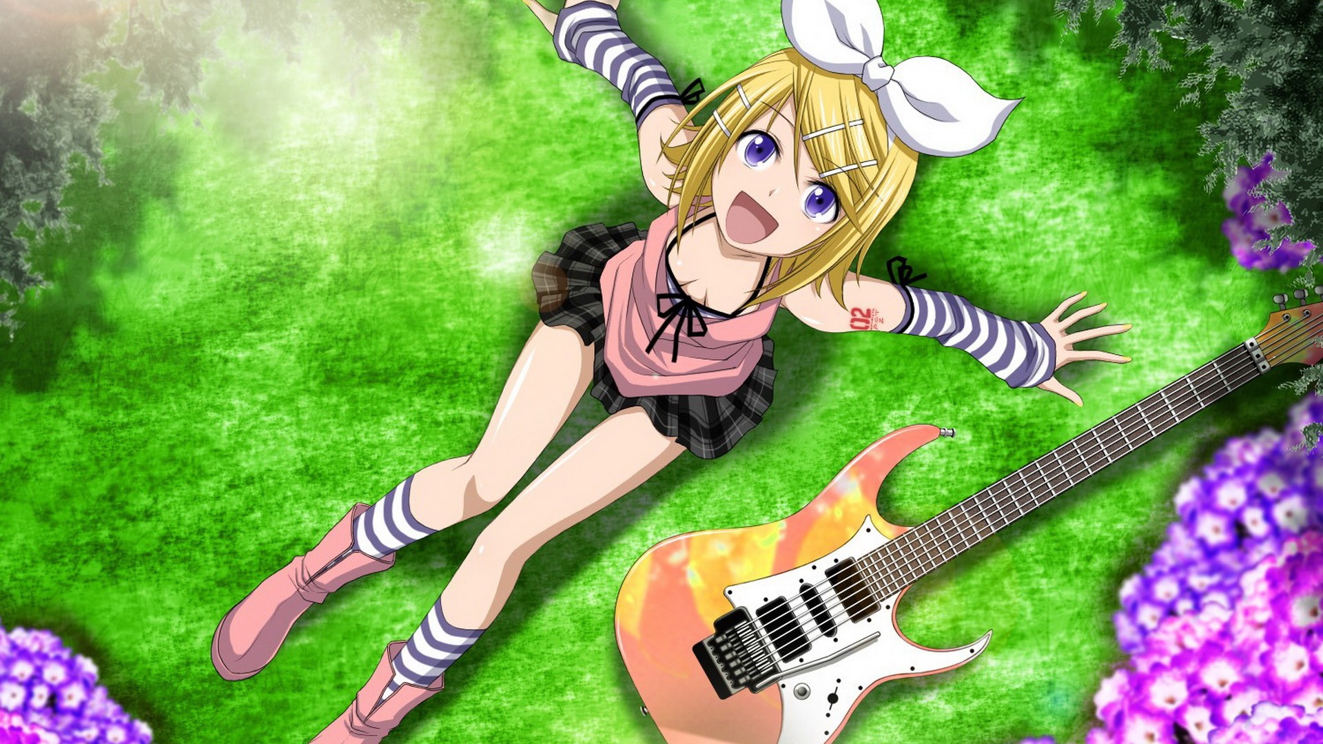 Hudební kytara Anime girl HD tapety na plochu #15 - 1920x1080