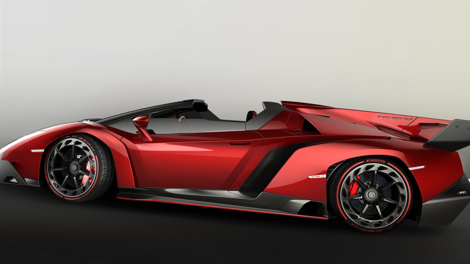 2014 Lamborghini Veneno Roadster red supercar HD wallpapers #4 - 1920x1080
