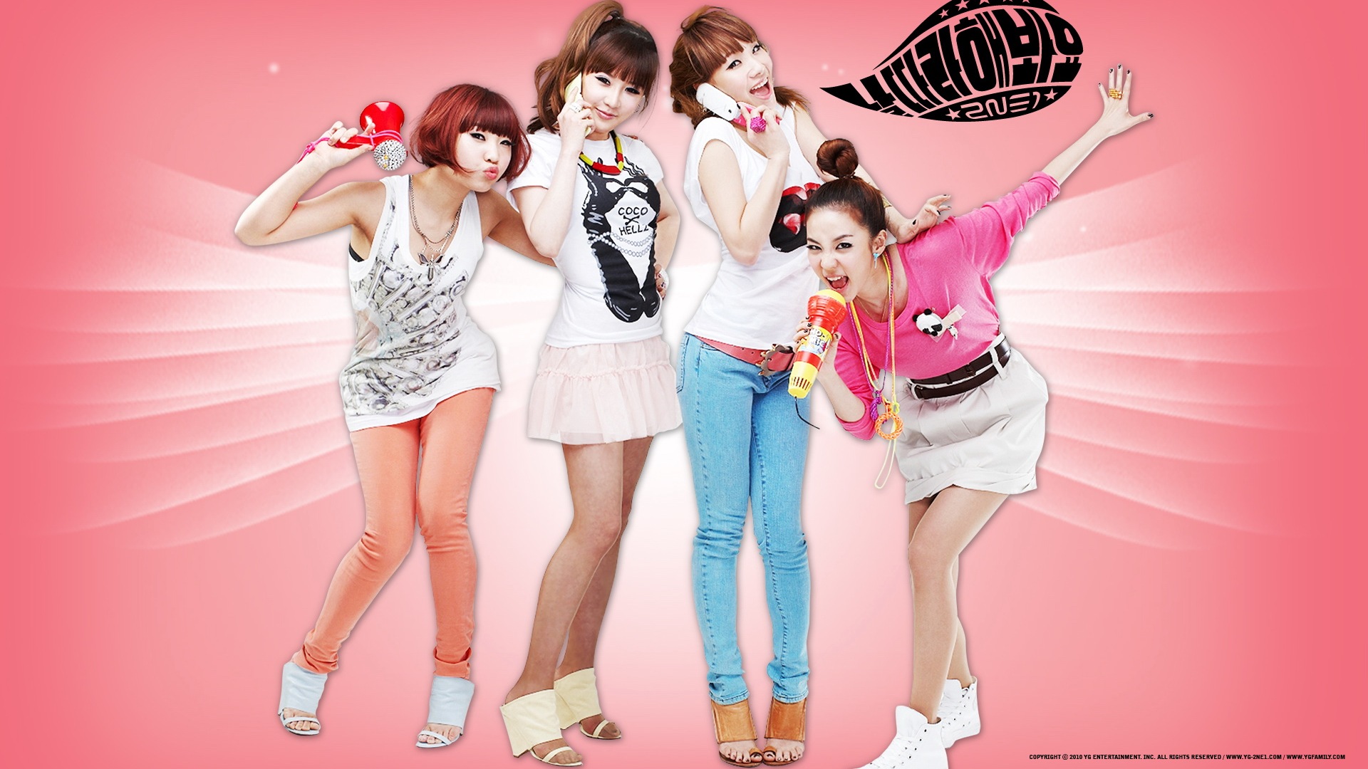 Korean music girls skupina 2NE1 HD tapety na plochu #24 - 1920x1080