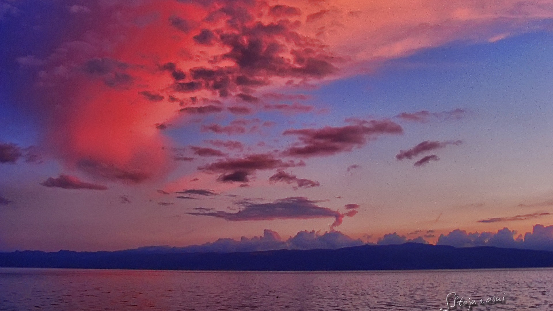 After sunset, Lake Ohrid, Windows 8 theme HD wallpapers #2 - 1920x1080