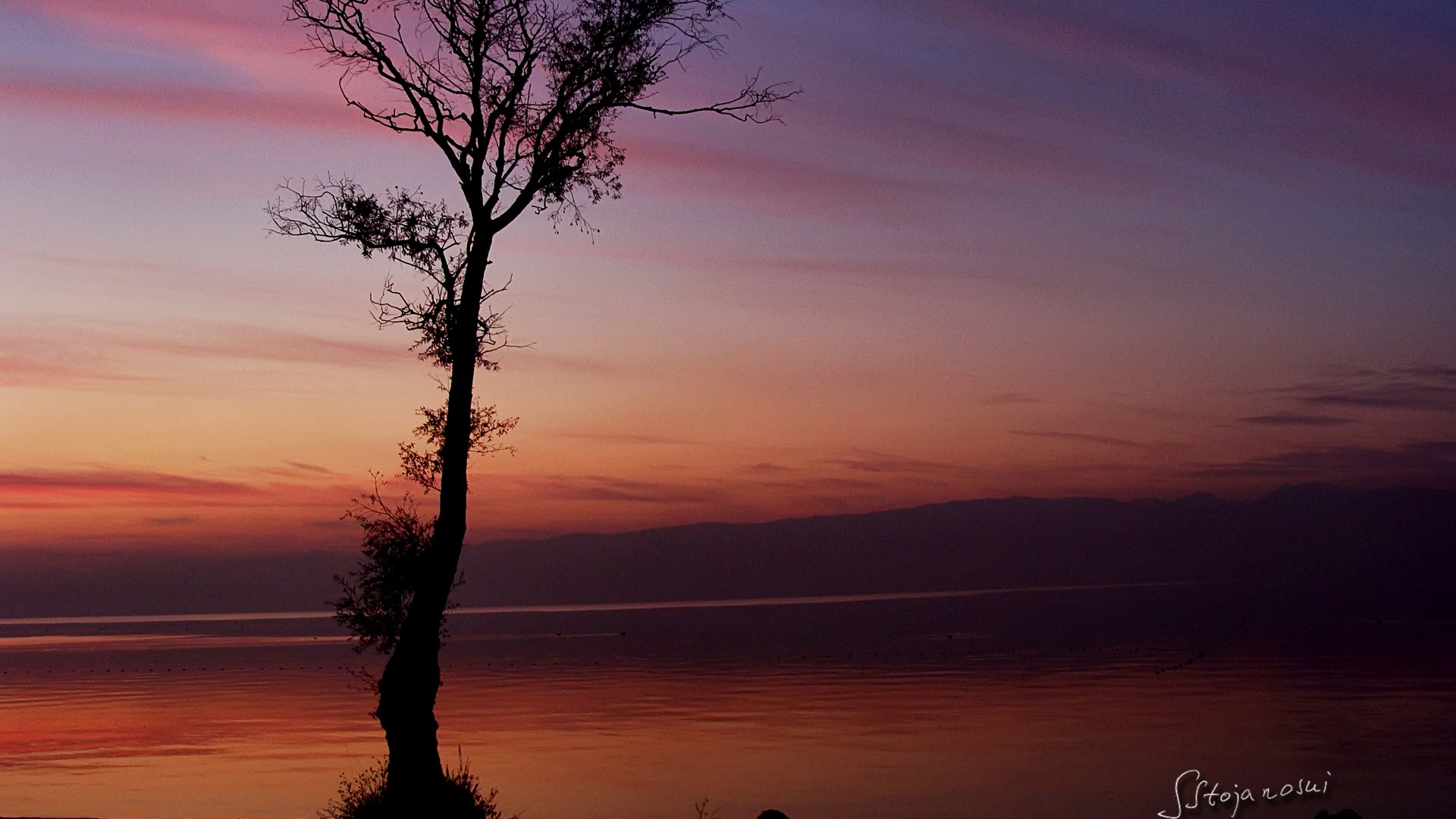 Nach Sonnenuntergang, See Ohrid, Windows 8 Theme HD Wallpaper #13 - 1920x1080