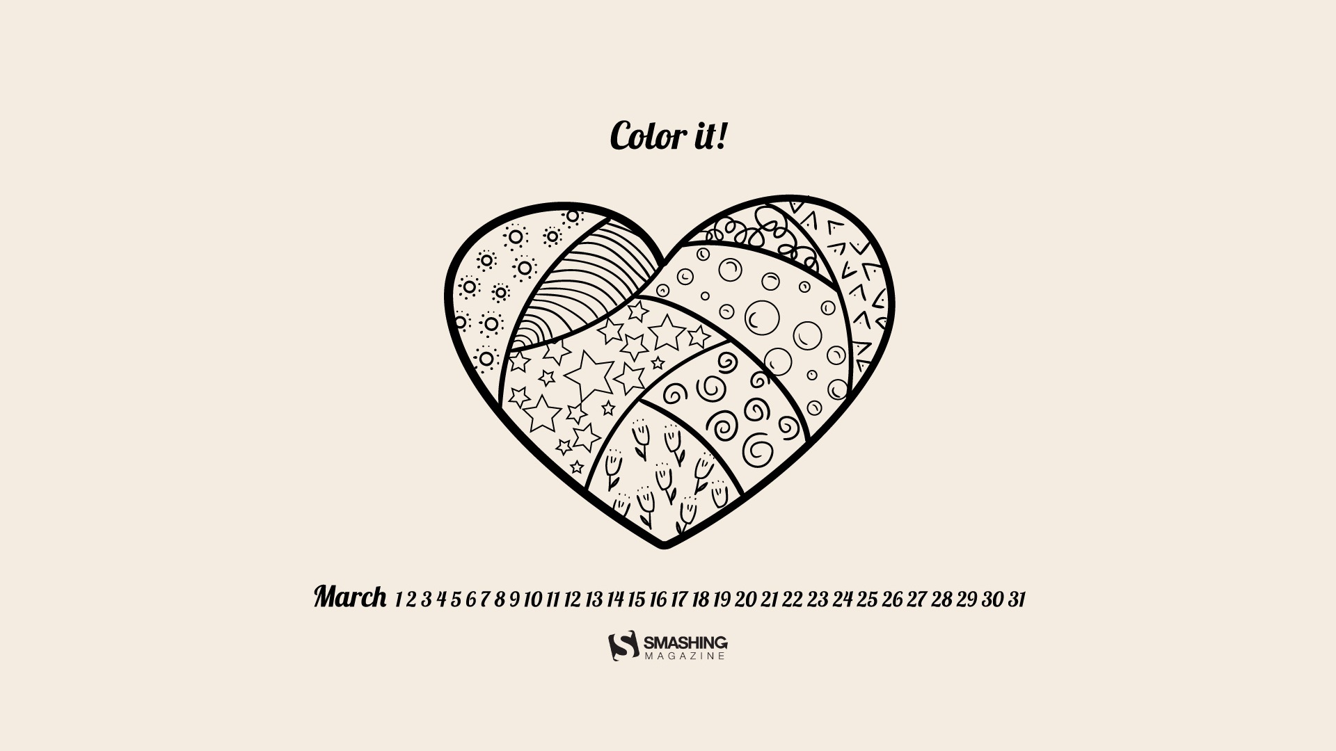 March 2014 calendar wallpaper (1) #13 - 1920x1080