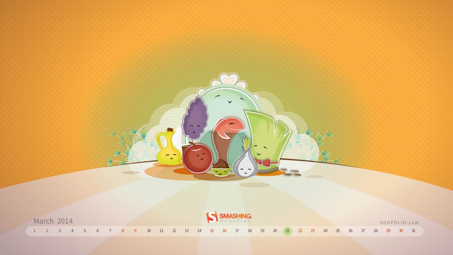 March 2014 calendar wallpaper (2) #9 - 1920x1080