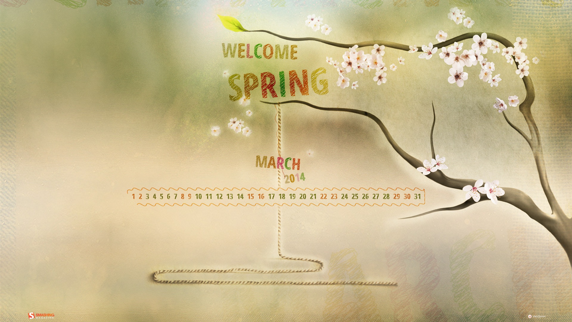 March 2014 calendar wallpaper (2) #17 - 1920x1080