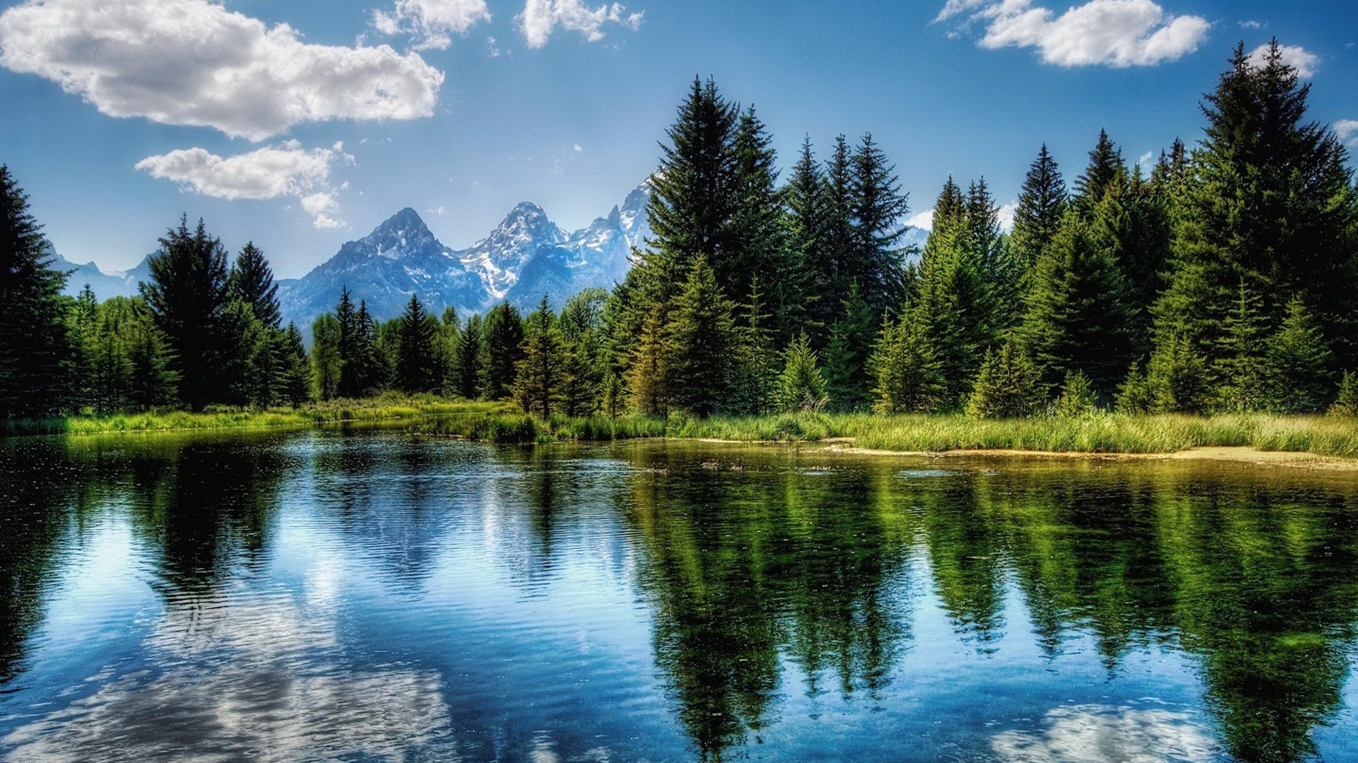 Réflexion dans le fond d'un paysage naturel de l'eau #17 - 1920x1080