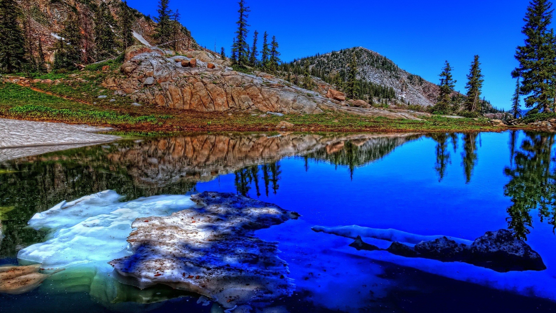 Réflexion dans le fond d'un paysage naturel de l'eau #20 - 1920x1080