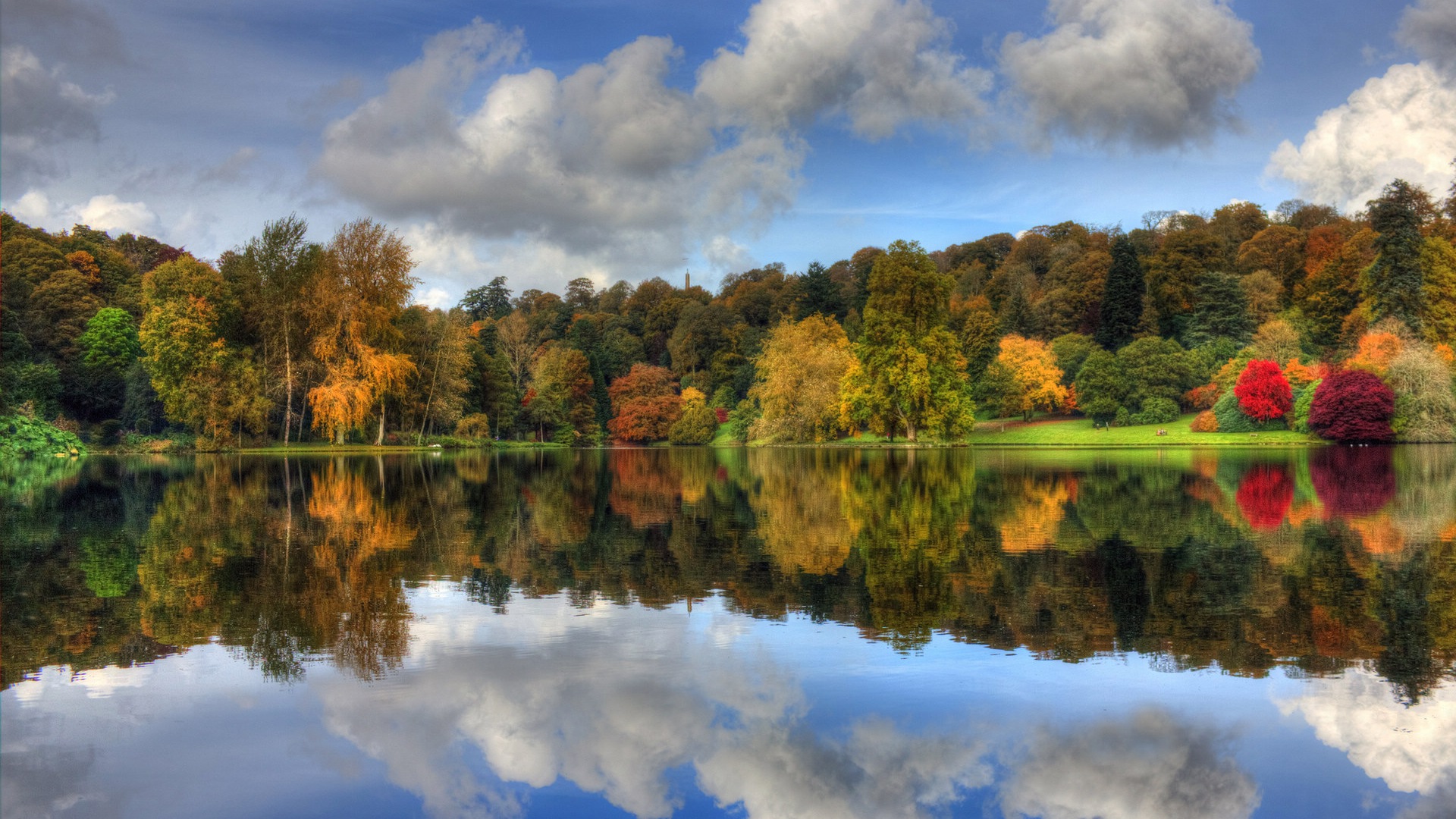 El agua y los árboles en otoño fondos de pantalla HD #11 - 1920x1080