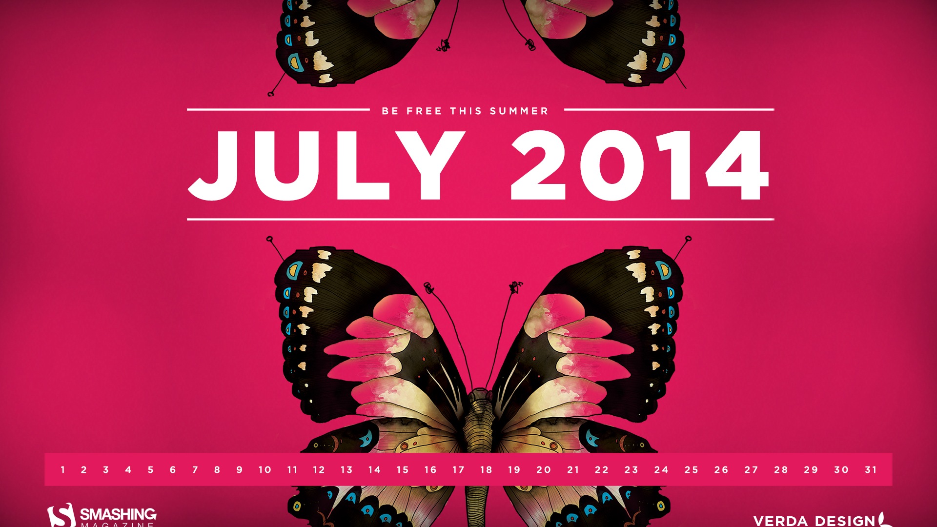 Juli 2014 Kalender Wallpaper (1) #1 - 1920x1080