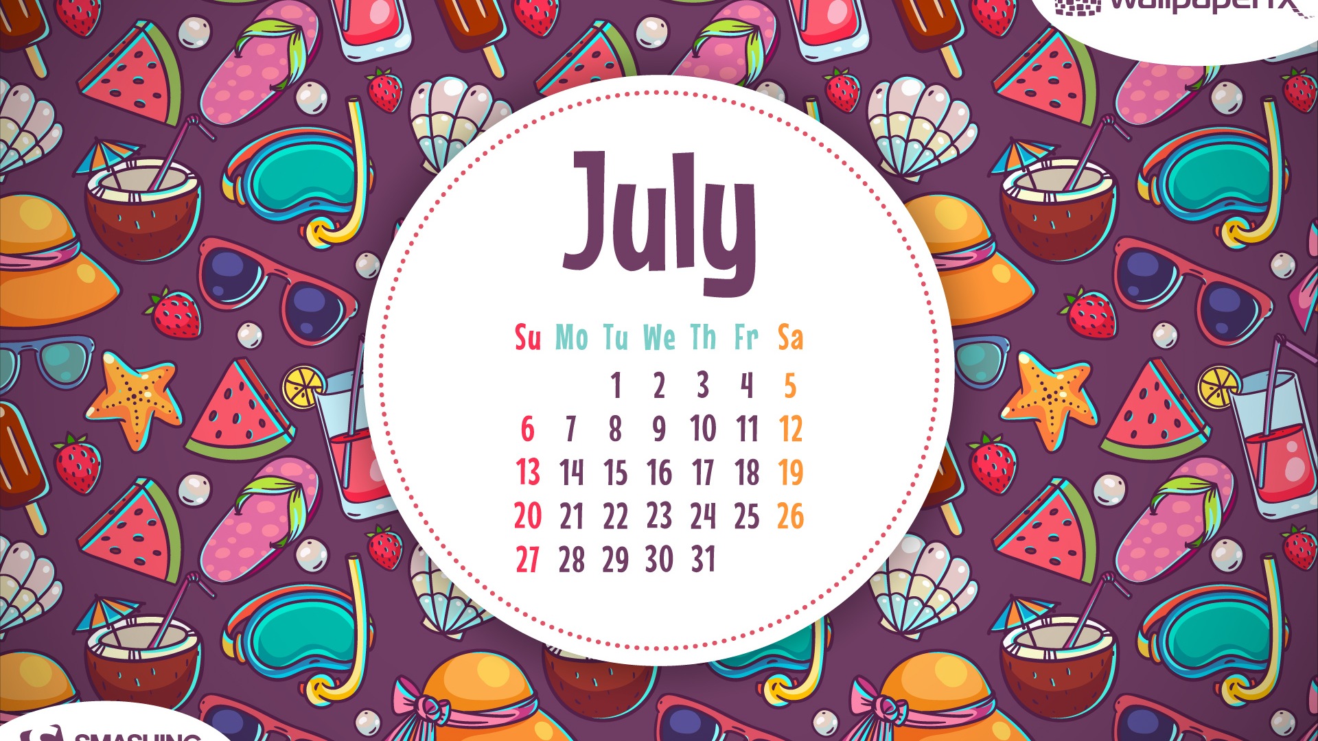 Juli 2014 Kalender Wallpaper (1) #6 - 1920x1080