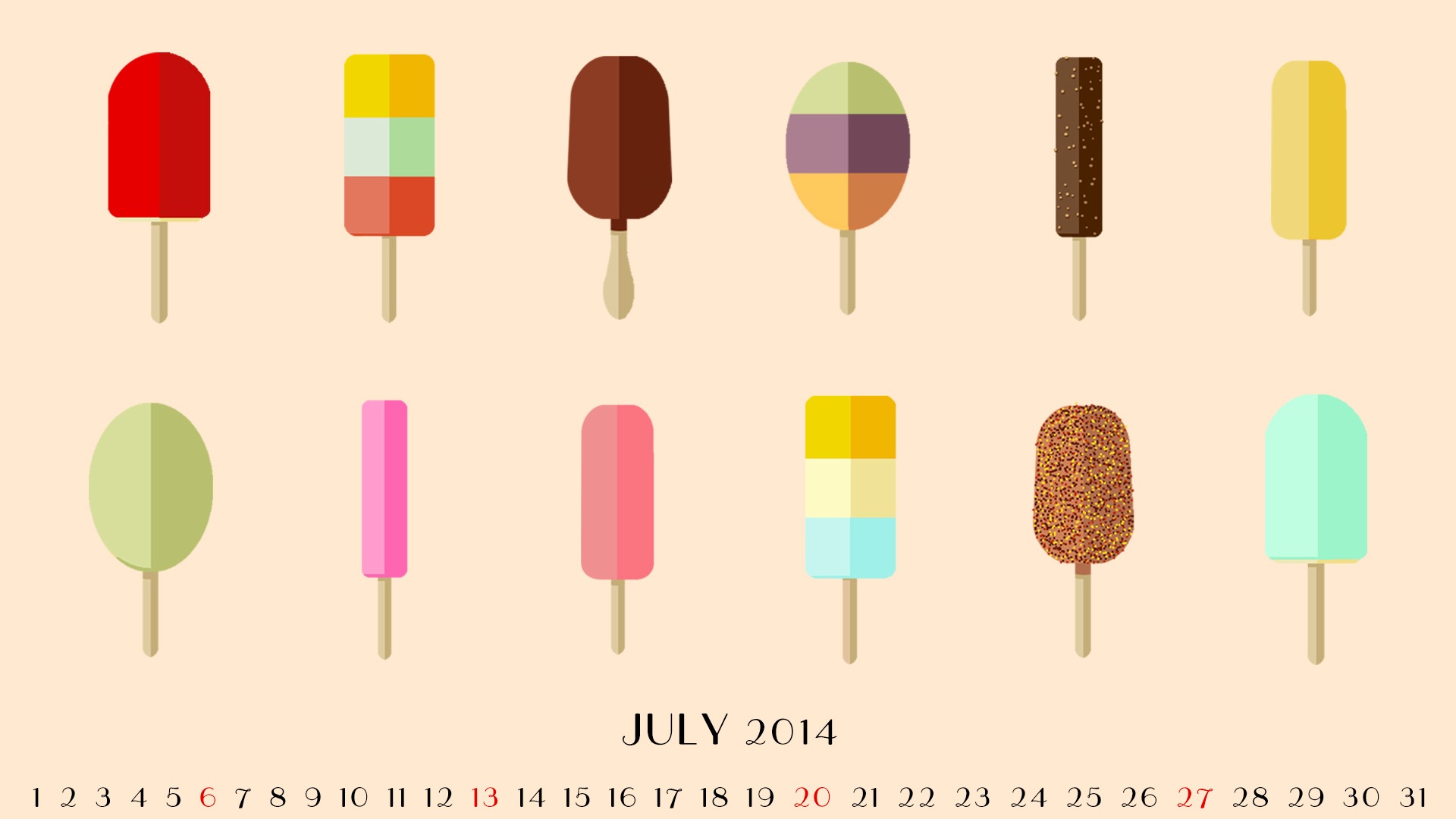 Juli 2014 Kalender Wallpaper (1) #10 - 1920x1080