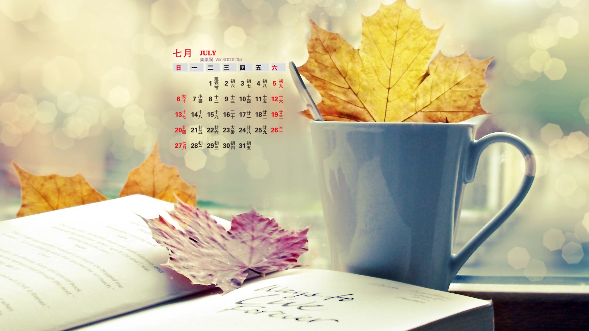 Juli 2014 Kalender Wallpaper (2) #10 - 1920x1080