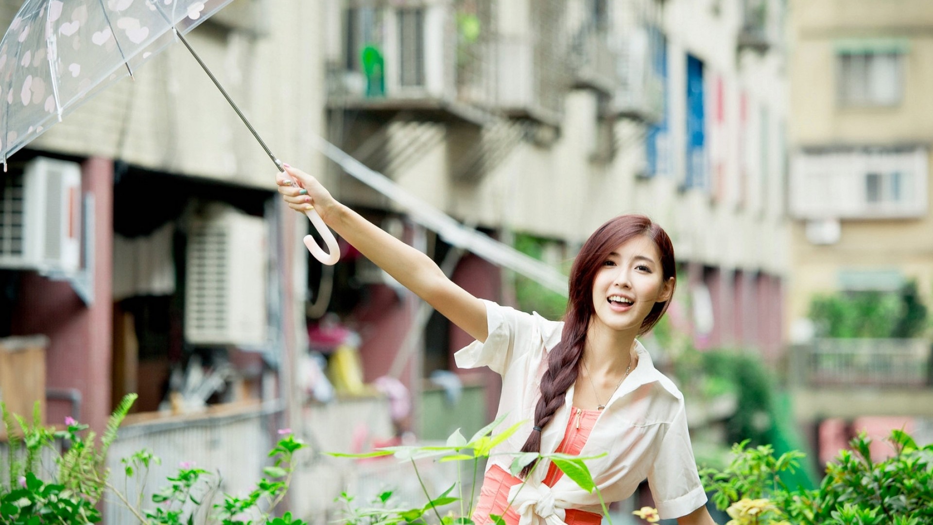 Rainy day pure girl HD wallpaper #6 - 1920x1080