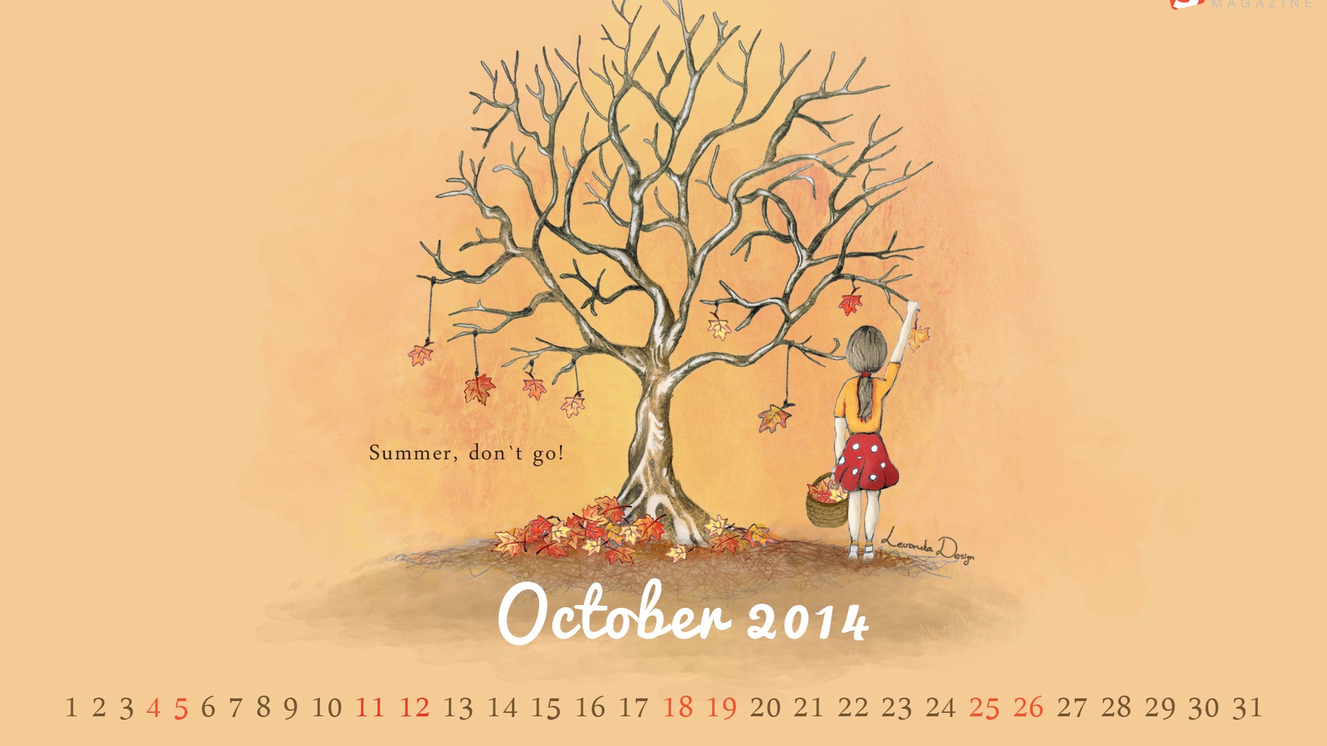 Oktober 2014 Kalender Tapete (2) #16 - 1920x1080