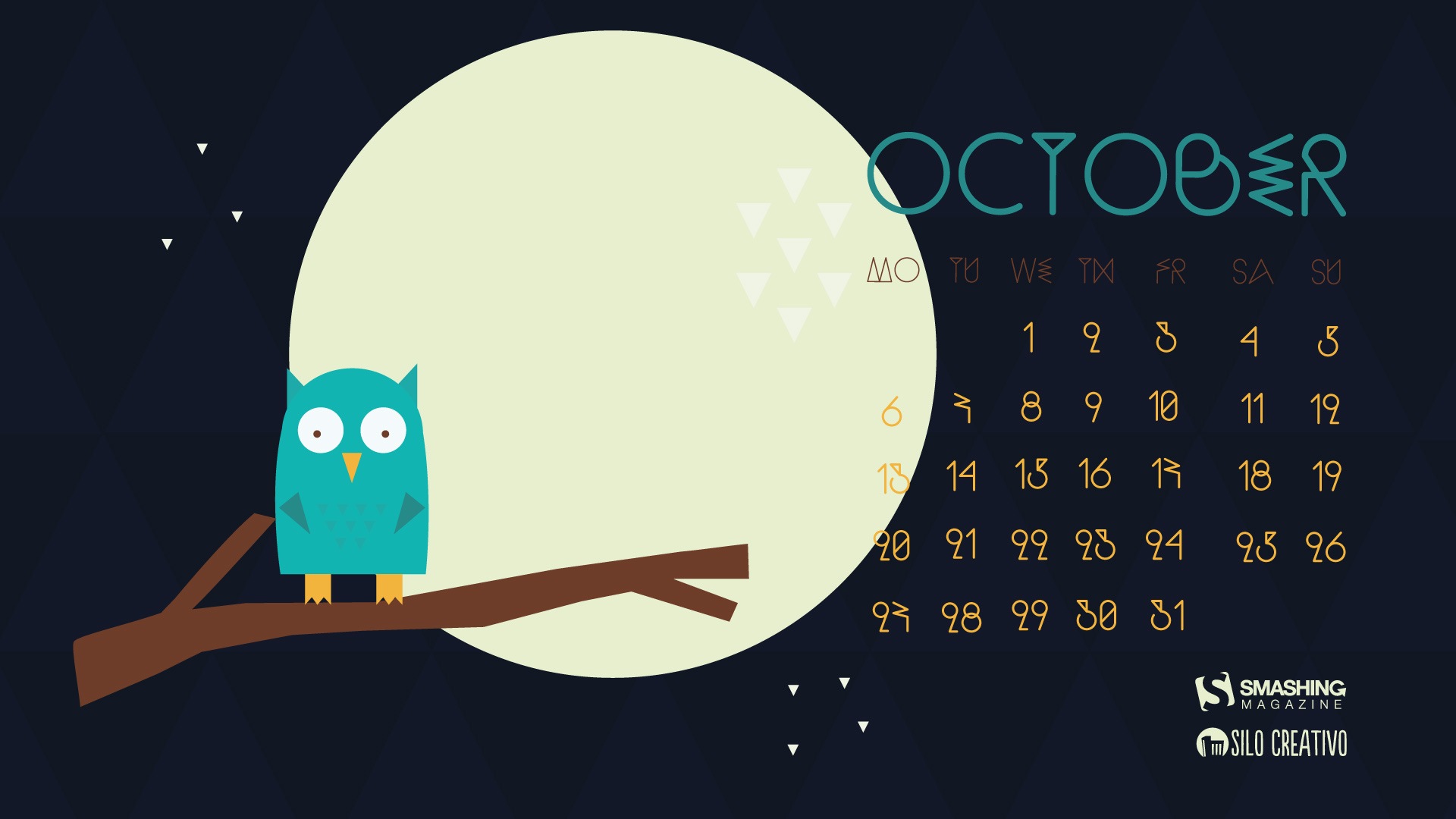 October 2014 Calendar wallpaper (2) #20 - 1920x1080