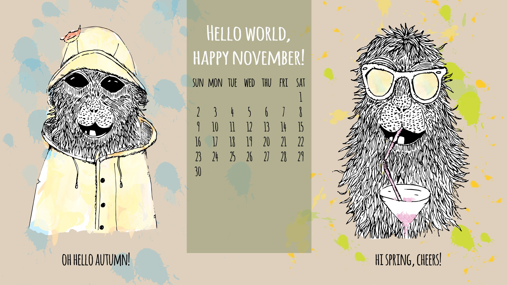 November 2014 Kalender Tapete (2) #9 - 1920x1080