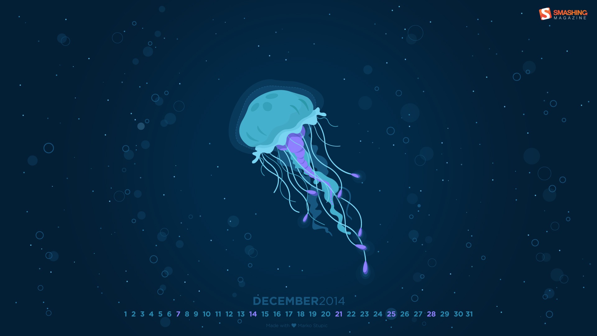 2014年12月 月曆壁紙(一) #20 - 1920x1080