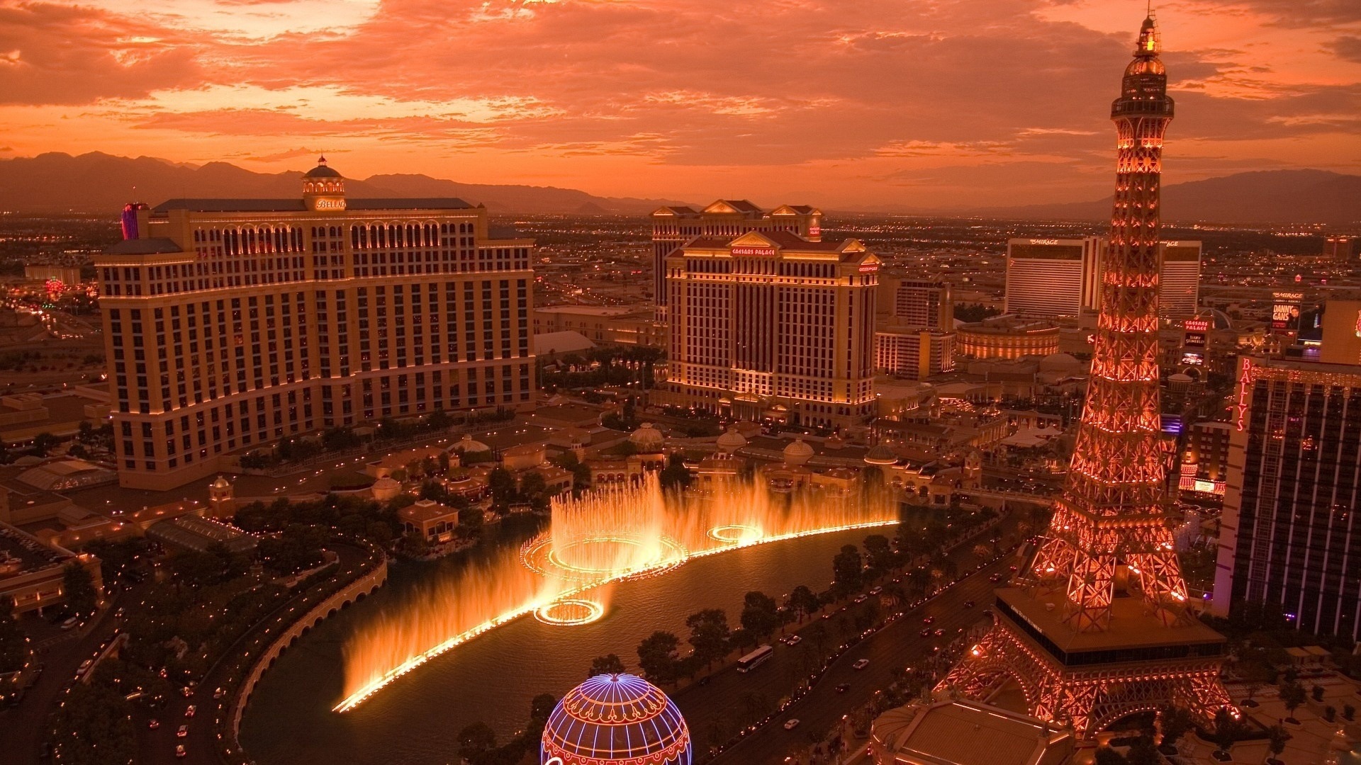 Hermosa noche en fondos de pantalla de alta definición de Las Vegas #4 - 1920x1080