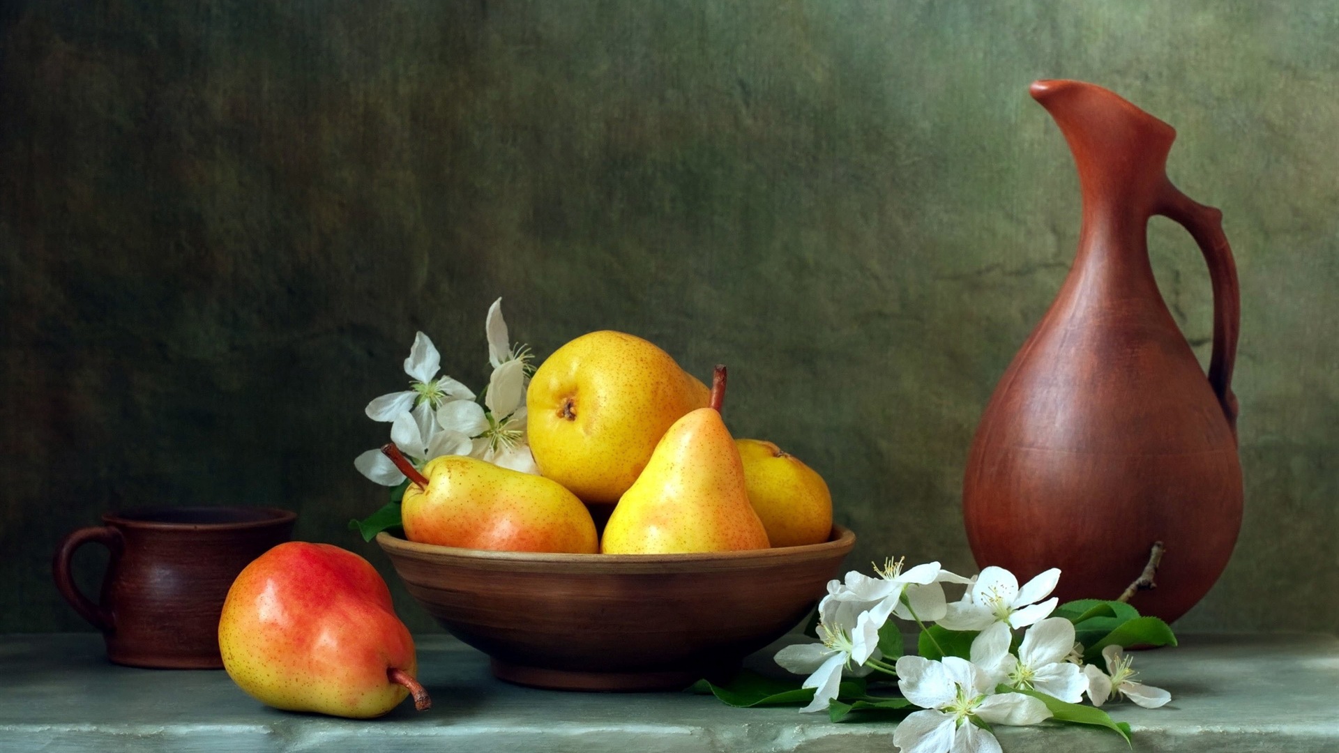 美味多汁的水果，梨的特寫 高清壁紙 #10 - 1920x1080