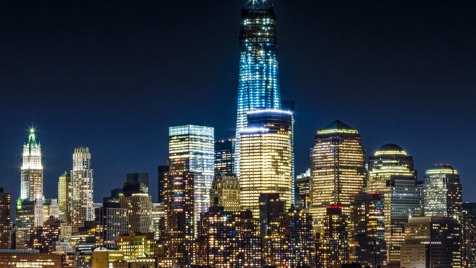 Empire State Building à New York, ville la nuit fonds d'écran HD #17 - 1920x1080