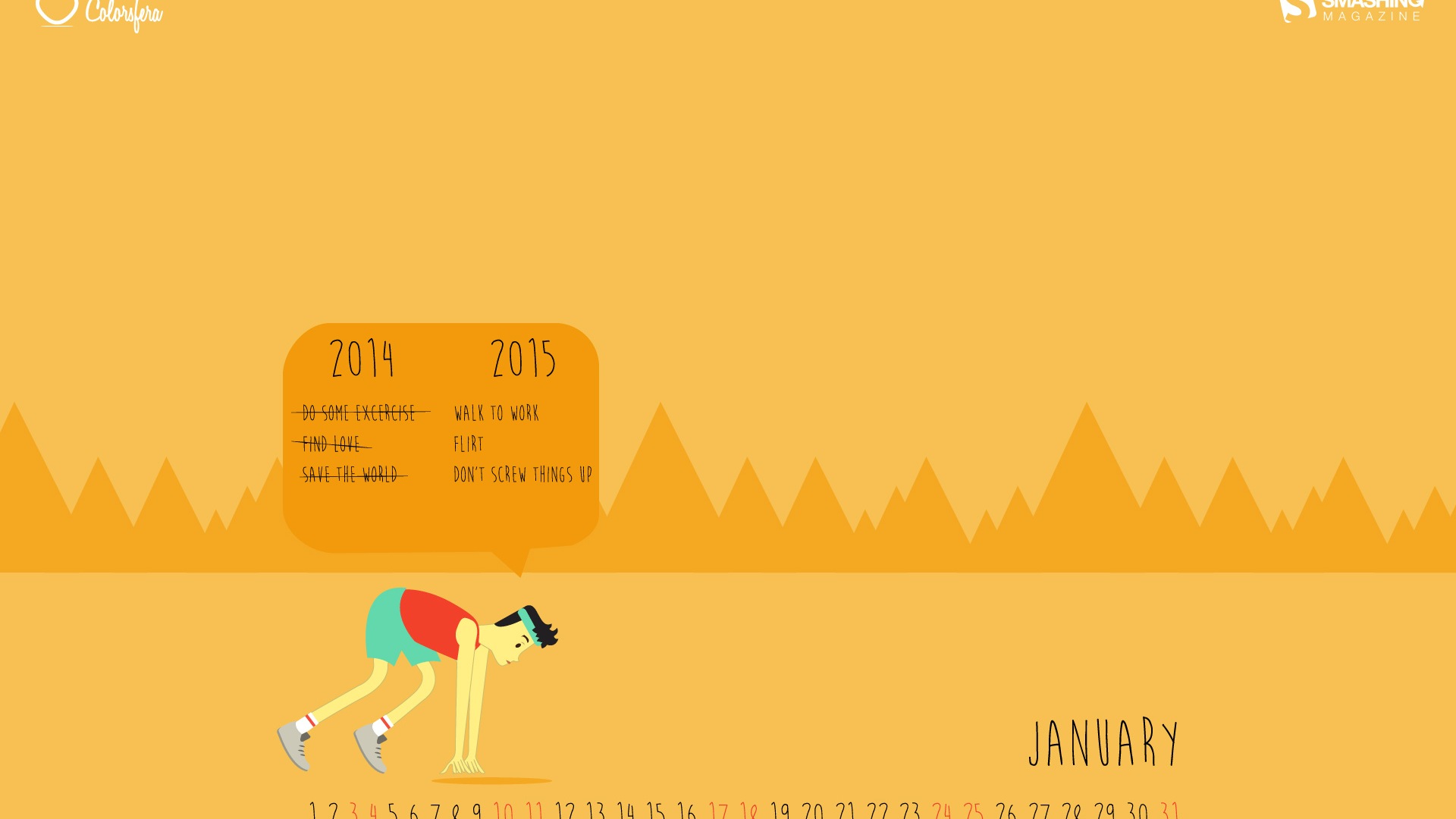 Januar 2015 Kalender Wallpaper (2) #2 - 1920x1080