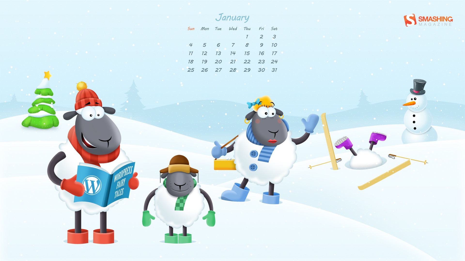 Janvier 2015 calendar fond d'écran (2) #9 - 1920x1080