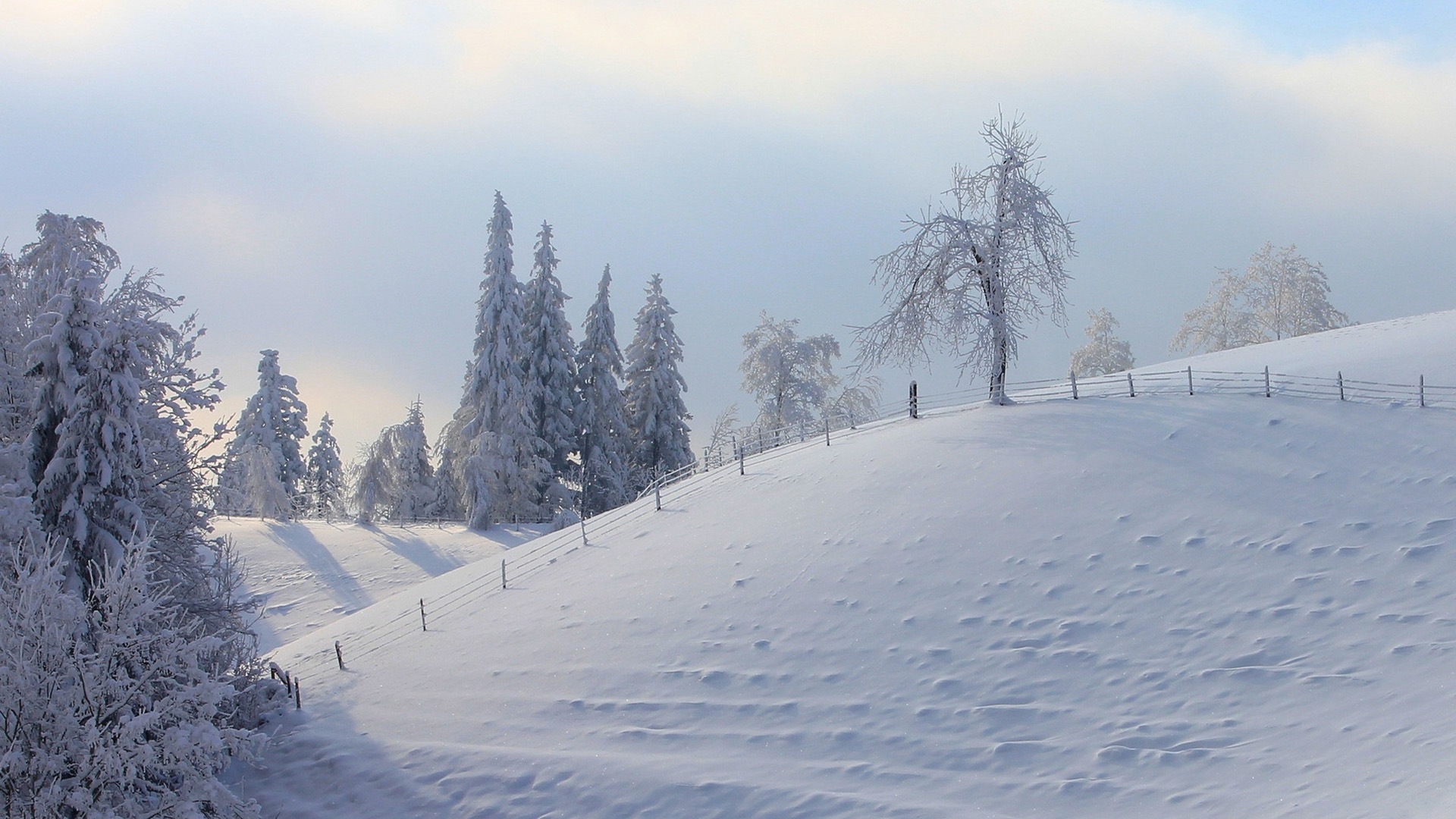 Neige d'hiver fonds d'écran HD magnifique de paysages #16 - 1920x1080