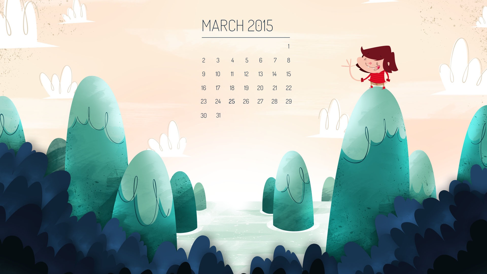 March 2015 Calendar wallpaper (2) #10 - 1920x1080