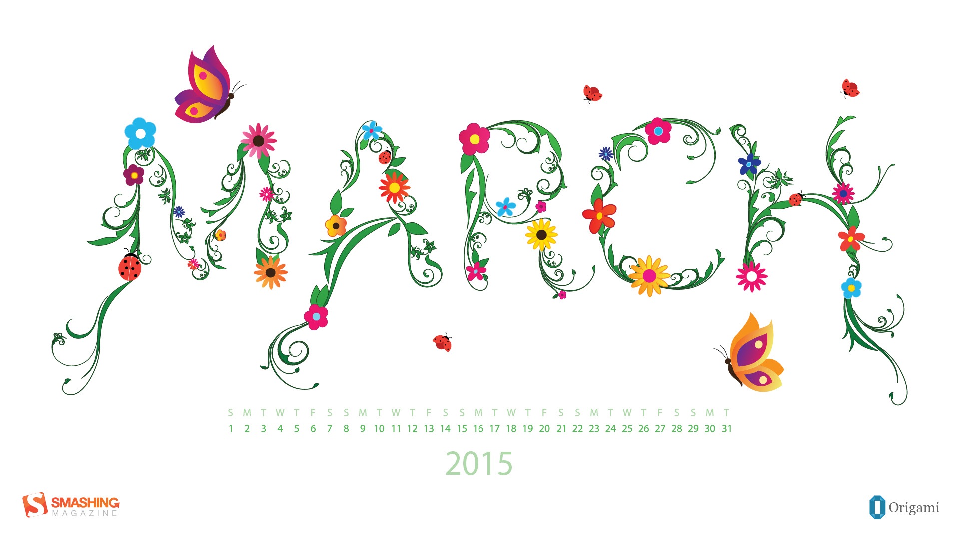 2015年3月 月曆壁紙(二) #16 - 1920x1080