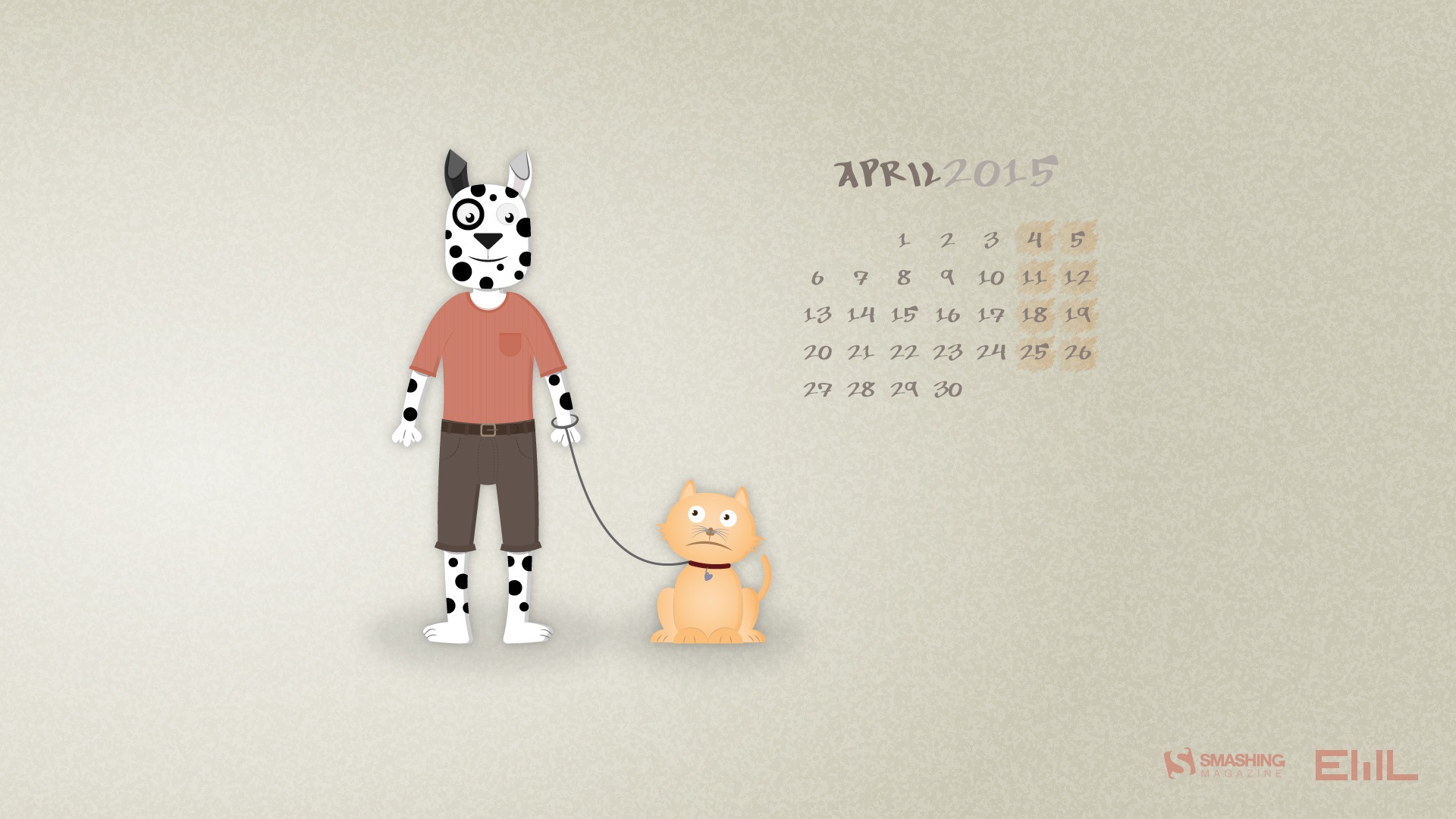 2015年4月 月曆壁紙(一) #2 - 1920x1080