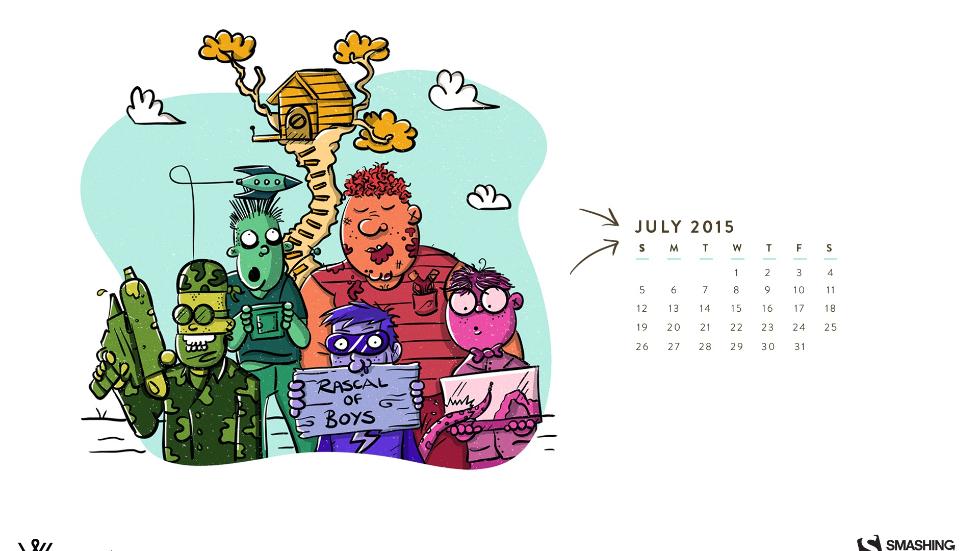 2015年7月 月曆壁紙(二) #9 - 1920x1080