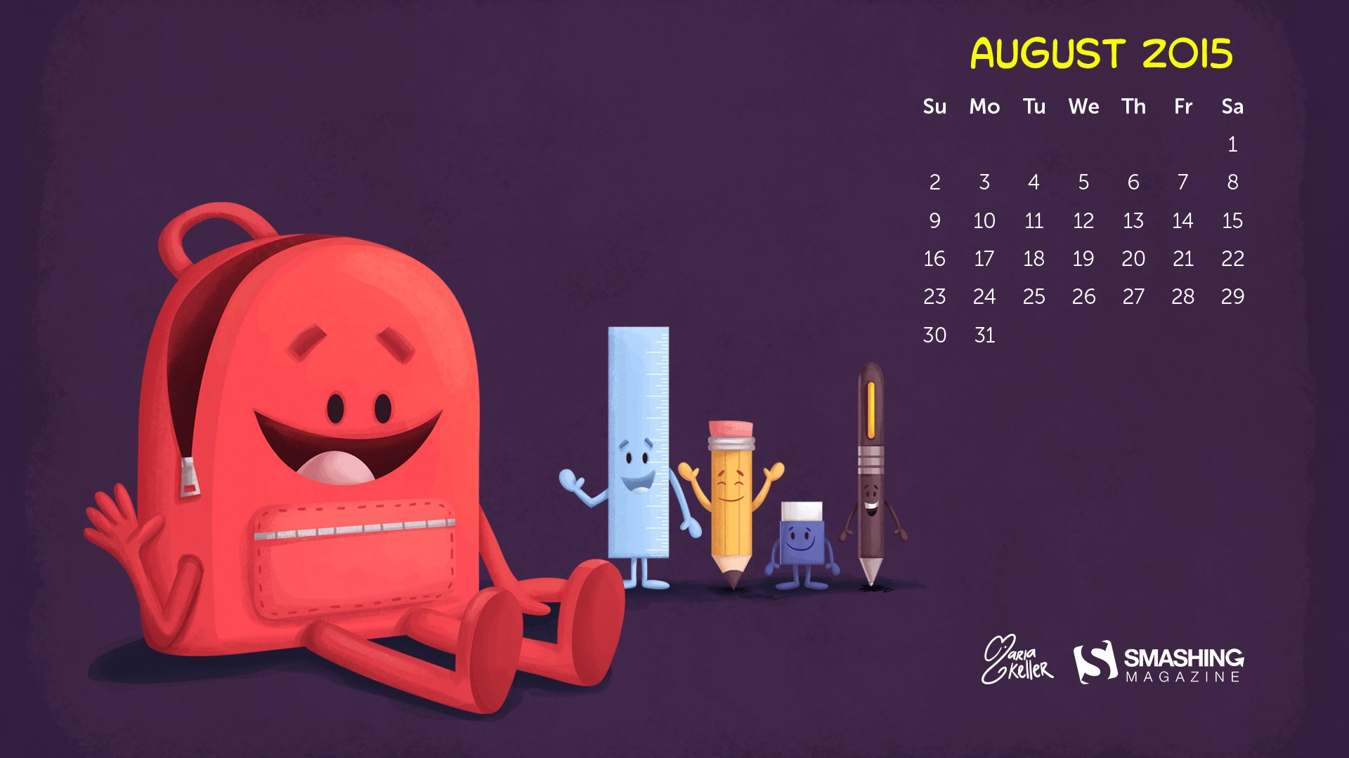 August 2015 calendar wallpaper (2) #6 - 1920x1080