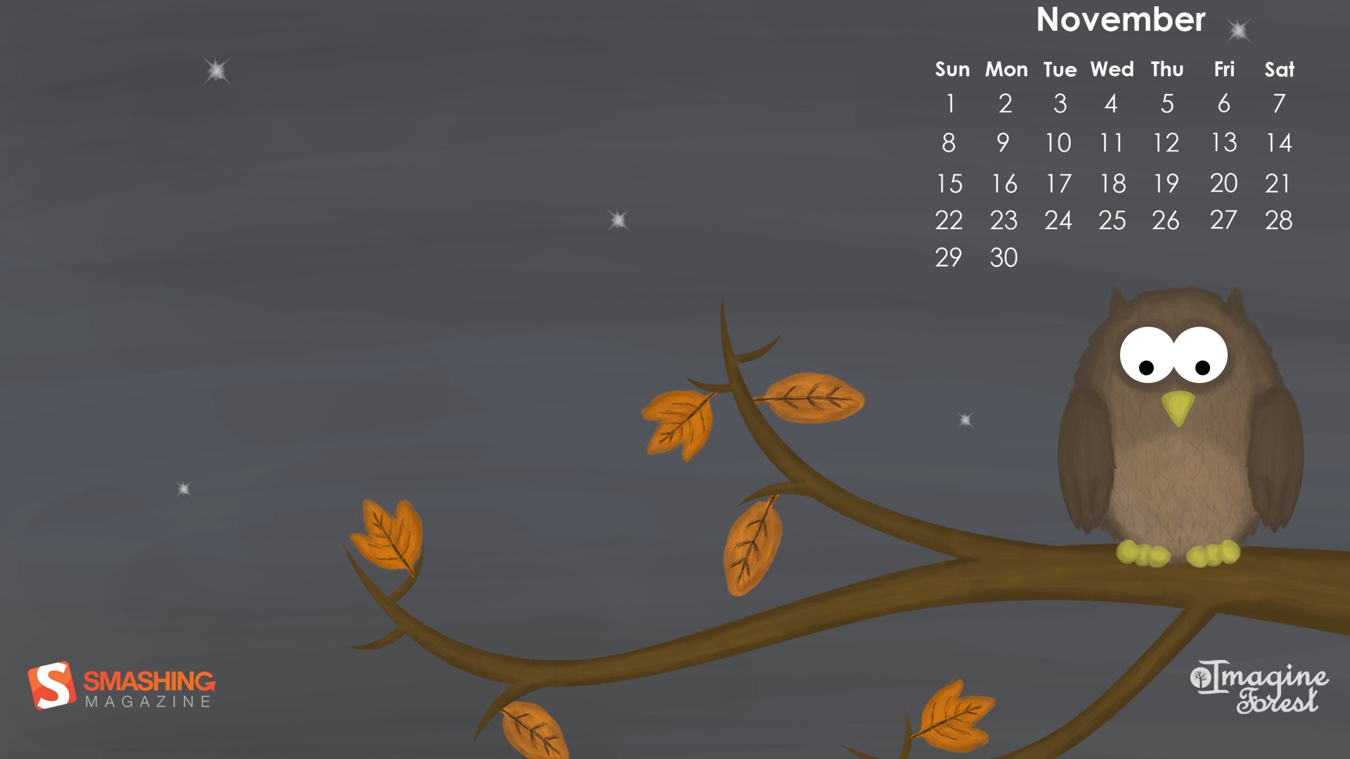 2015年11月 月曆壁紙(二) #6 - 1920x1080