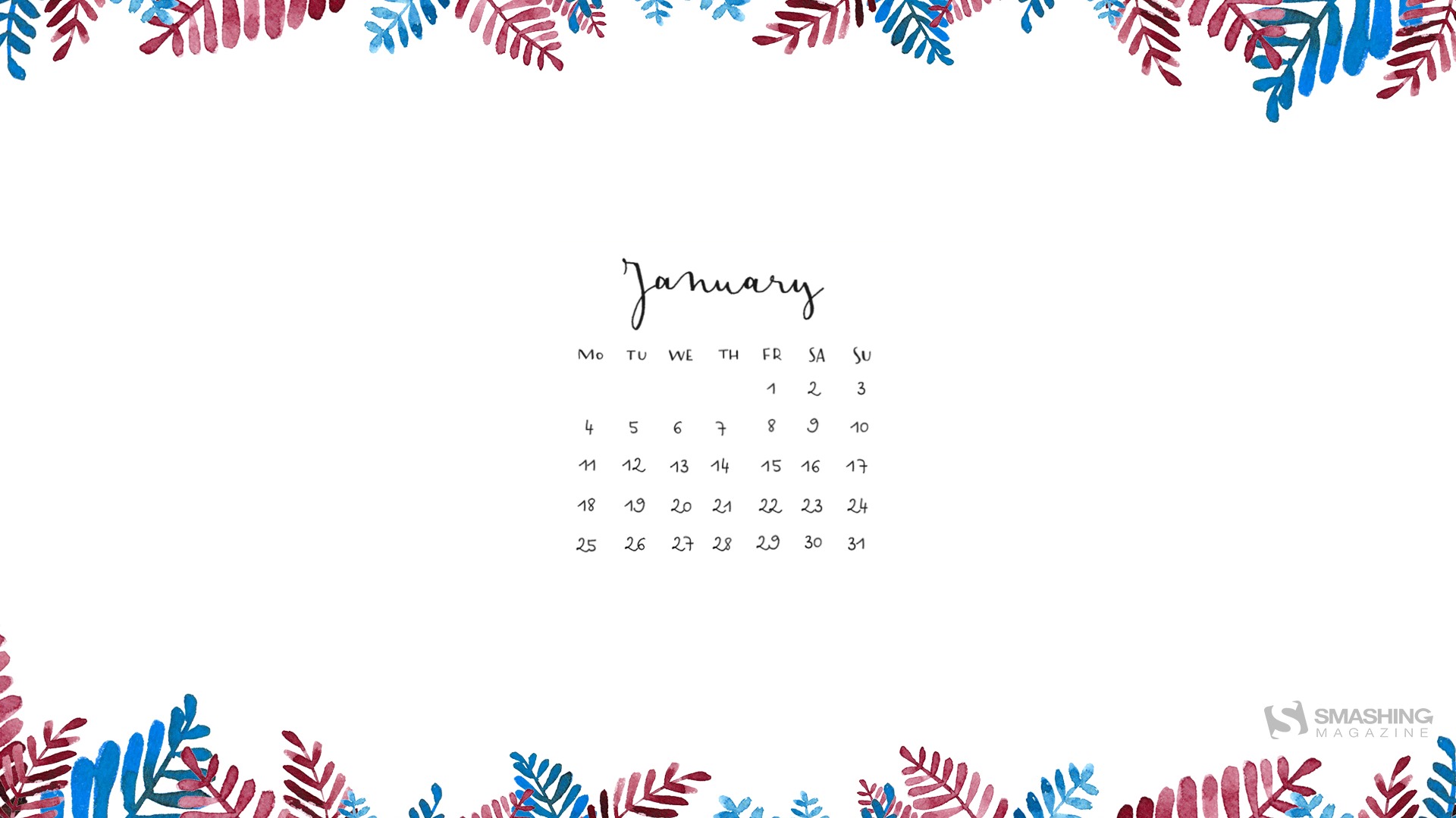 Januar 2016 Kalender Wallpaper (2) #8 - 1920x1080