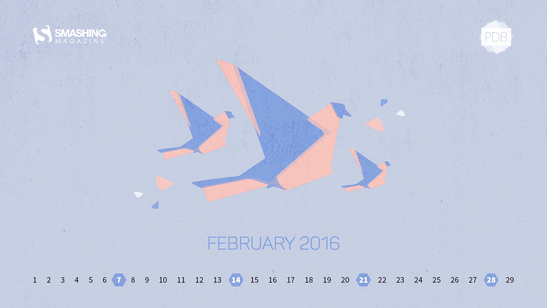 Februar 2016 Kalender Wallpaper (2) #2 - 1920x1080