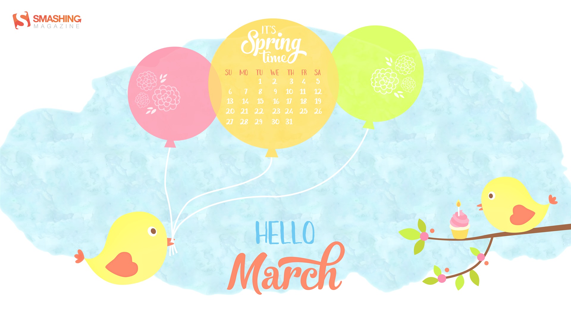 March 2016 calendar wallpaper (2) #14 - 1920x1080