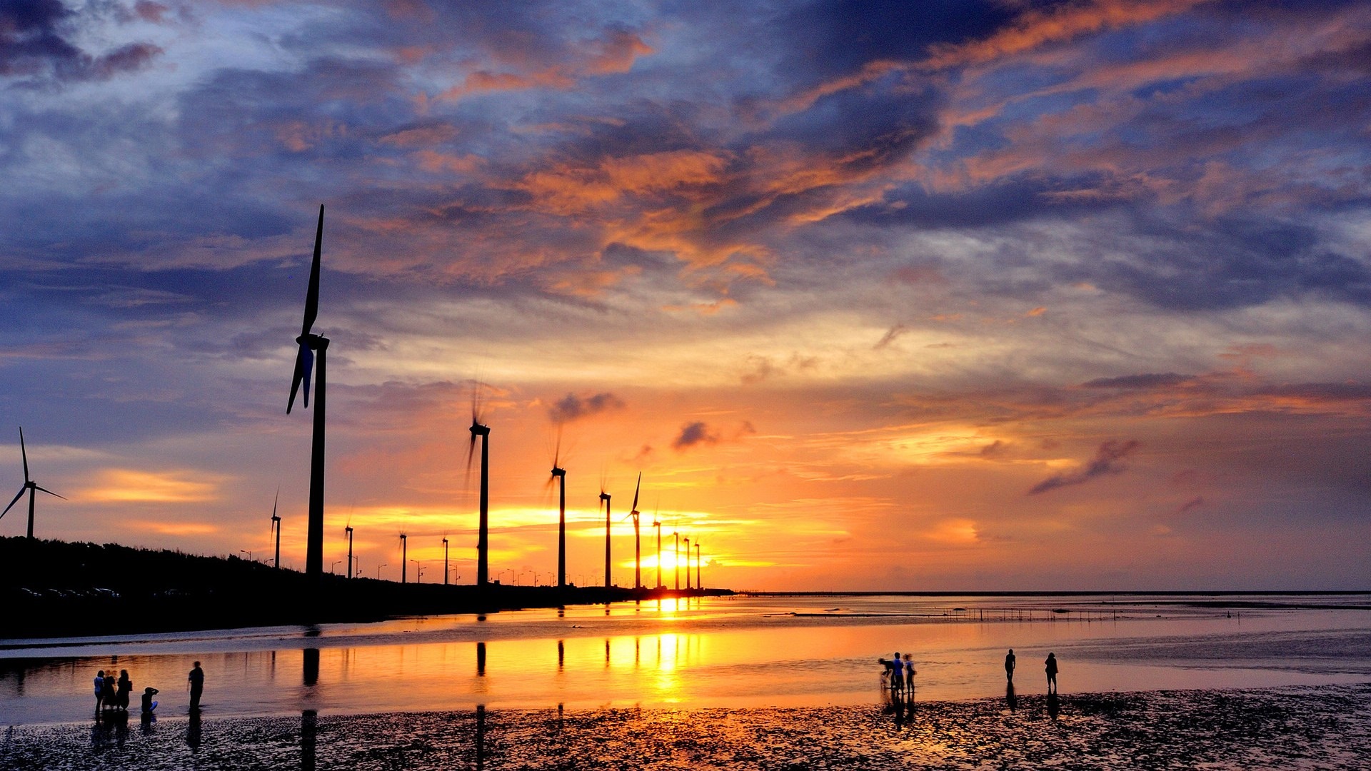 Taiwan Gaomei wetlands sunset HD Wallpapers #1 - 1920x1080