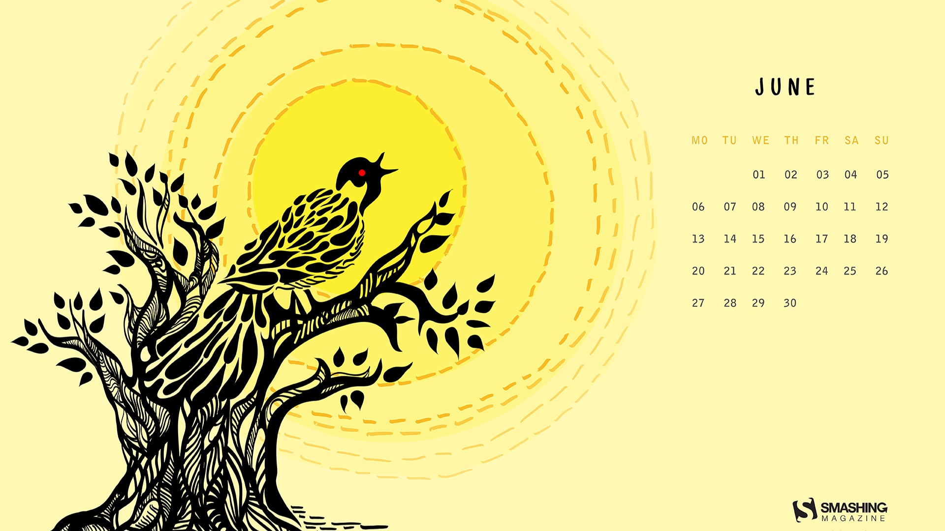 Juni 2016 Kalender Wallpaper (2) #20 - 1920x1080